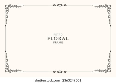 borde retro de lujo vectorial para tarjetas de invitación