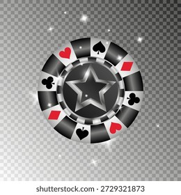 Vector, luxurious, stylish poker chip. Casino gambling.