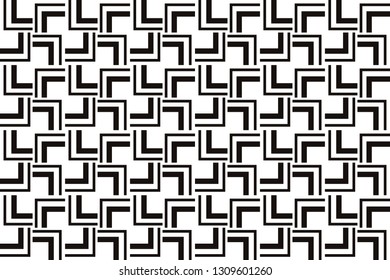 Vector luxury abstract background. Black and white geometric seamless pattern in modern stylish.