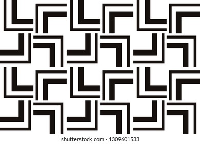 Vector luxury abstract background. Black and white geometric seamless pattern in modern stylish.