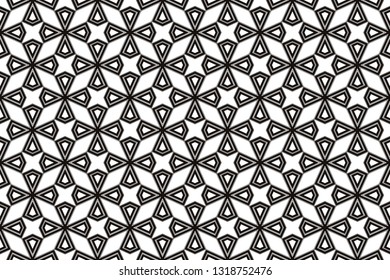 Vector luxury abstract background. Black and white geometric seamless pattern.