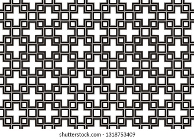 Vector luxury abstract background. Black and white geometric seamless pattern.