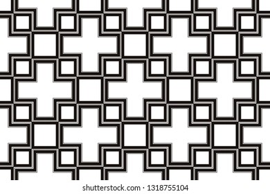 Vector luxury abstract background. Black and white geometric seamless pattern.