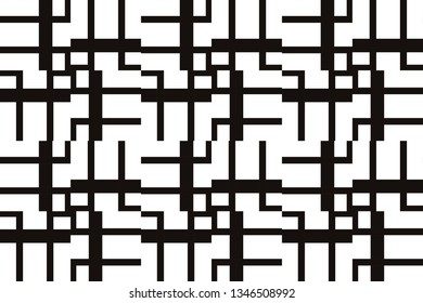 Vector luxury abstract background. Black and white geometric seamless pattern in modern stylish.