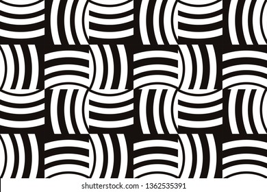 Vector luxury abstract background. Black and white geometric seamless pattern in modern stylish.