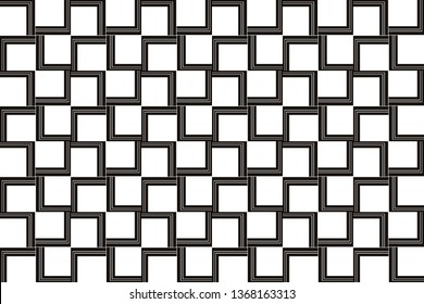 Vector luxury abstract background. Black and white geometric seamless pattern in modern stylish