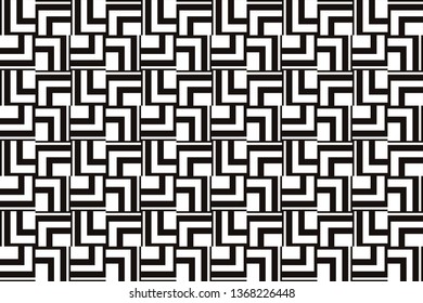 Vector luxury abstract background. Black and white geometric seamless pattern in modern stylish