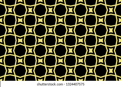 Vector luxury abstract background. Yellow color geometric seamless pattern.