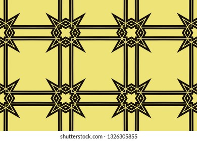 Vector luxury abstract background. Yellow color geometric seamless pattern.