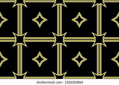 Vector luxury abstract background. Yellow color geometric seamless pattern.