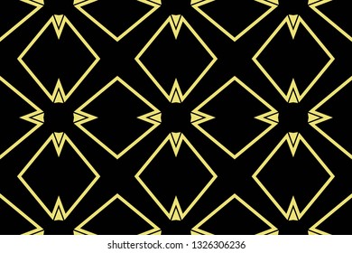 Vector luxury abstract background. Yellow color geometric seamless pattern.