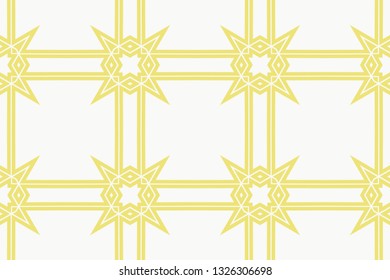 Vector luxury abstract background. Yellow color geometric seamless pattern.