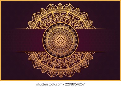 Vector luxury Arabian style with golden mandala  background design. Mandala for wedding invitation card ,  brochure, print, book cover 