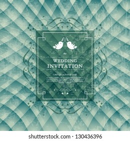 Vector luxury aristocratic wedding invitation card template.