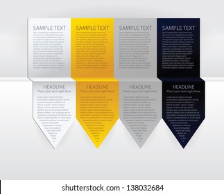 Vector luxury arrow labels. Paper, gold, silver and black velvet version. Much space for your text.