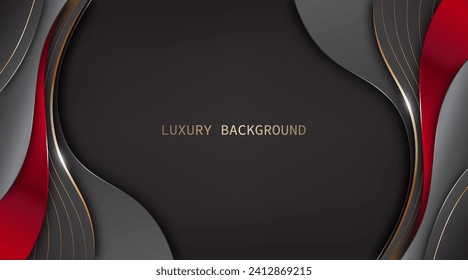 Vector luxury background with abstract wavy and golden line elements