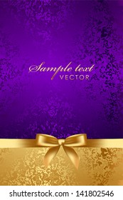 Vector luxury background with gold bow