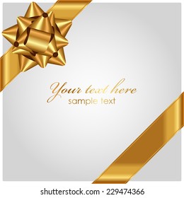 Vector Luxury Background With Gold Bow