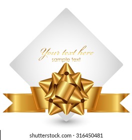 Vector luxury background with gold bow