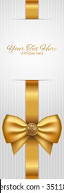Vector luxury background with gold bow