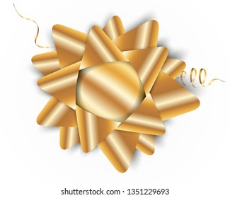 Vector luxury background with a golden bow on a transparent background.Gold bow. 