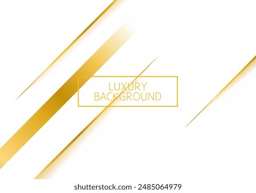 Vector de lujo de fondo blanco y líneas de oro estilo geométrico abstracto diseño de movimiento plano.