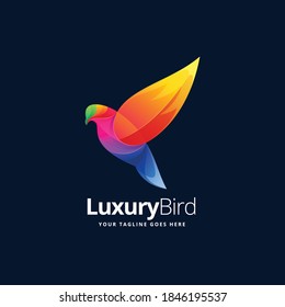 Plantilla de diseño de logotipo de aves de lujo vectorial - Símbolo elegante