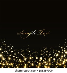 Vector Luxury Black Background With Gold Sparklers