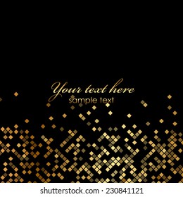 Vector luxury black background with gold sparklers