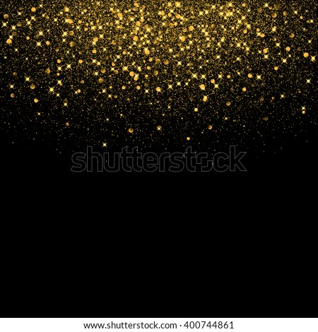 Vector luxury black background with gold sparklers