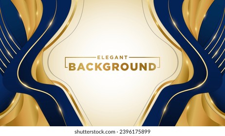 Fondo azul y oro de lujo vectorial