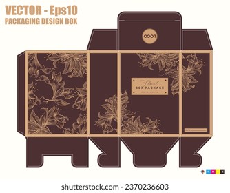 Vector - Luxury Box packaging seamless pattern die cut template design