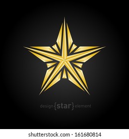 the Vector luxury broken golden star on black background