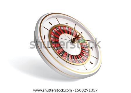 Vector luxury casino roulette wheel isolated on white background. 3d realistic casino roulette illustration. Online casino roulette gambling concept design