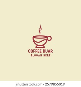 vector luxury coffee logo with lines