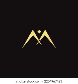Vector luxury creative letter M logo design concept