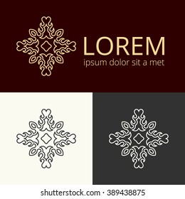 Vector luxury crests logo collection. Vintage sign. Business identity concept. Vector logotype.
