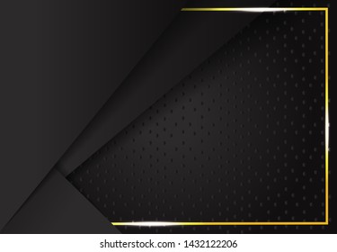 vector of luxury dark abstract background template. Futuristic and elegant with golden line realistic. Eps 10.
