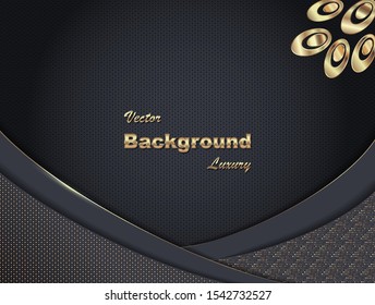 Vector luxury dark with gold background, cut paper style. EPS10.