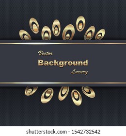 Vector luxury dark with gold background. EPS10.
