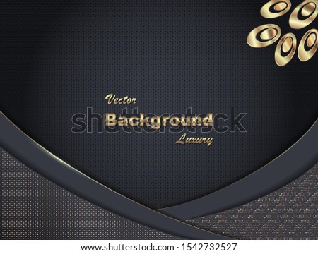Vector luxury dark with gold background, cut paper style. EPS10.