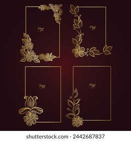Vector luxury decorative golden vintage frames and borders. retro ornamental frame art and flower isolated floral background
