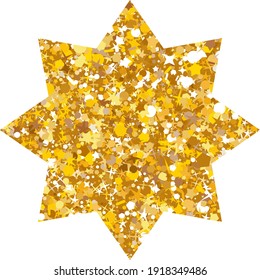 Vector de lujo Ocho estrella dorada puntiaguda. Calificación, premio e insignia. Elemento para afiche publicitario, restaurante, boutique y café, joyería, fiesta de moda. Objetos aislados. Ilustración vectorial plana.