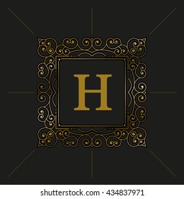 Vector luxury elegant vector frame and emblem template.