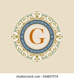 Vector luxury elegant vector frame and emblem template.