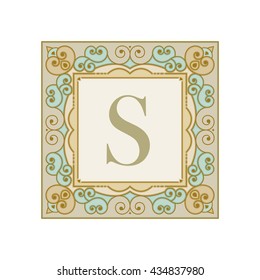 Vector luxury elegant vector frame and emblem template.