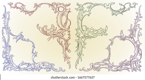 Vector luxury element in rococo style for advertisements, wedding, invitations or greeting cards 
