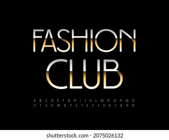 Vector Luxury Emblem Fashion Club. Slim Elegant Font. Elite Alphabet Letters and Numbers set