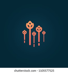 Vector luxury flower logo design. Ornate floral sign. Modern simple line art premium design vector element. Emblem luxury beauty, Wedding salon, spa, cosmetics, hotel, restaurant.