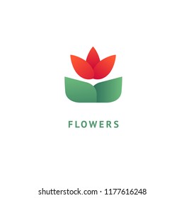 Vector luxury flower logo design. Ornate floral wedding sign. Modern simple premium design vector element. Emblem luxury beauty spa saloon, cosmetics, jewelry, flower shop, restaurant, garden.